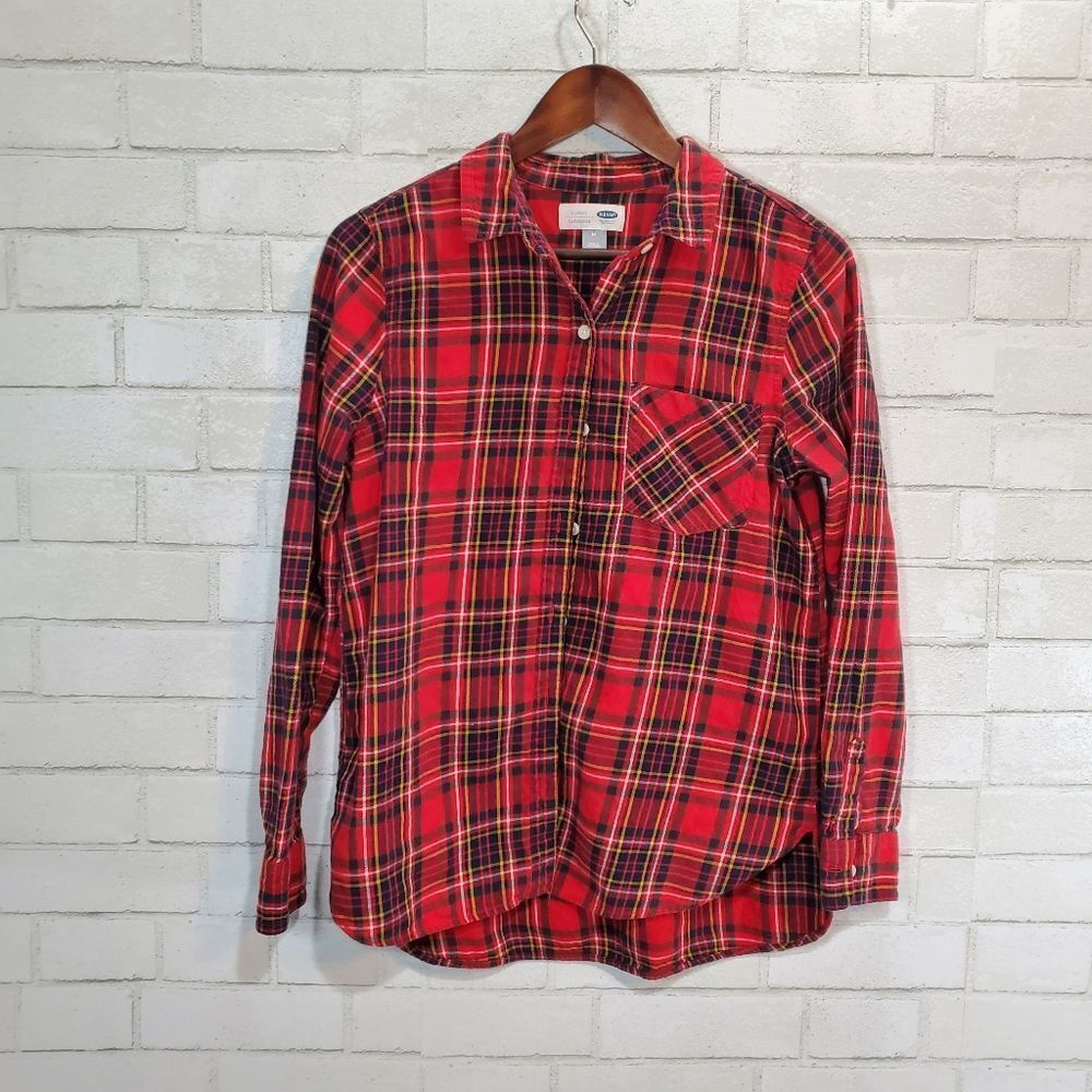 Old Navy flannel print button down top